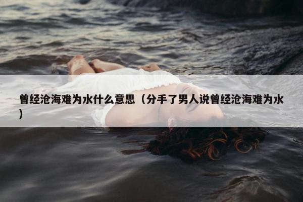 曾经沧海难为水什么意思（分手了男人说曾经沧海难为水）