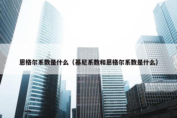 恩格尔系数是什么（基尼系数和恩格尔系数是什么）