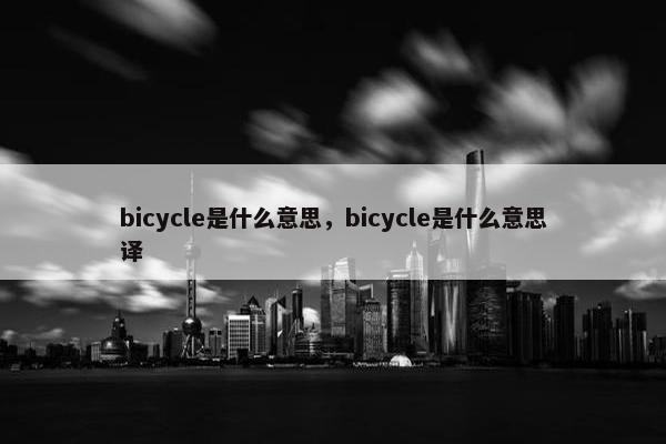 bicycle是什么意思，bicycle是什么意思译