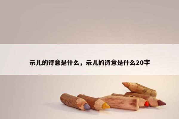 示儿的诗意是什么，示儿的诗意是什么20字