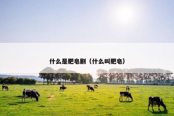 什么是肥皂剧（什么叫肥皂）