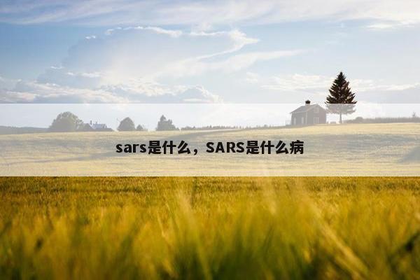 sars是什么，SARS是什么病