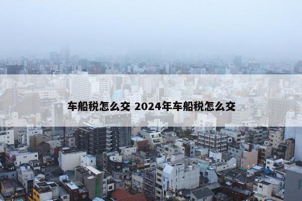 车船税怎么交 2024年车船税怎么交