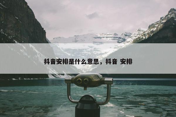 抖音安排是什么意思，抖音 安排