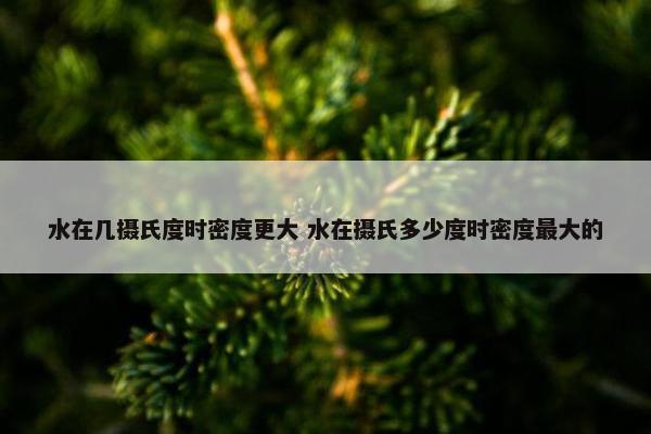 水在几摄氏度时密度更大 水在摄氏多少度时密度最大的