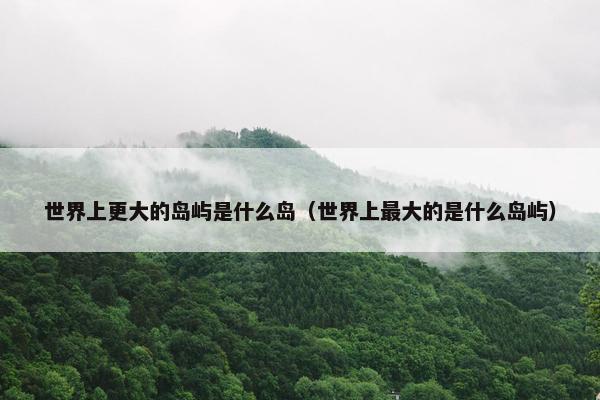 世界上更大的岛屿是什么岛（世界上最大的是什么岛屿）