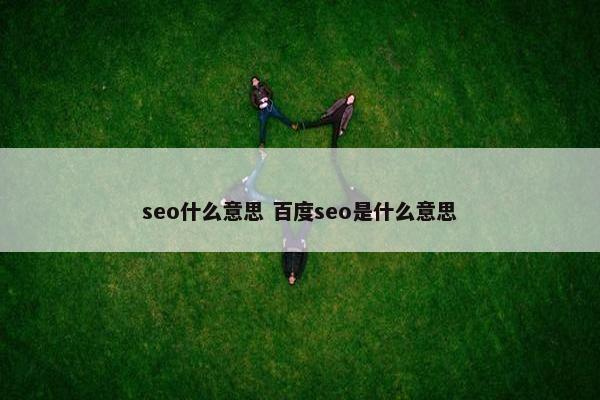 seo什么意思 百度seo是什么意思