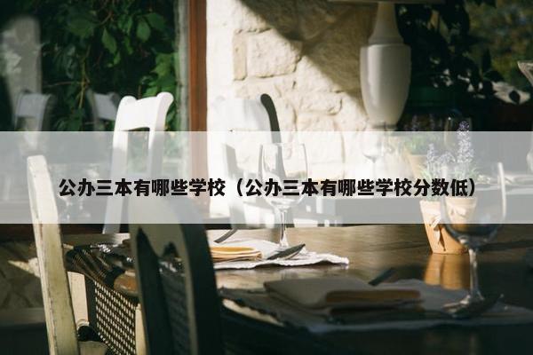 公办三本有哪些学校（公办三本有哪些学校分数低）