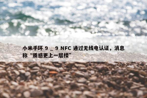 小米手环 9 _ 9 NFC 通过无线电认证，消息称“质感更上一层楼”