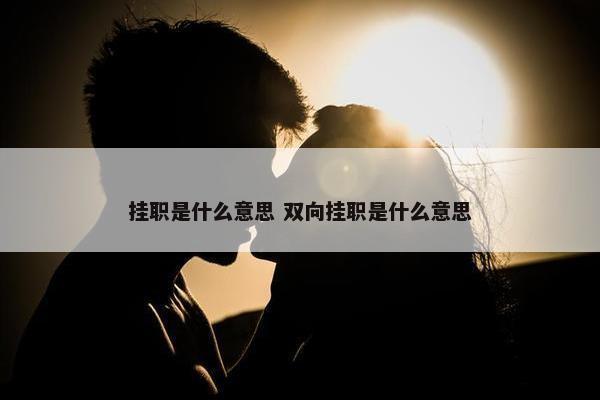 挂职是什么意思 双向挂职是什么意思