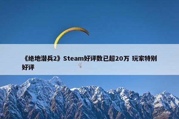 《绝地潜兵2》Steam好评数已超20万 玩家特别好评