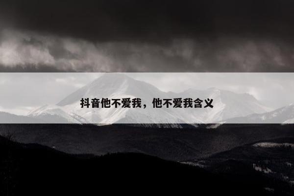 抖音他不爱我，他不爱我含义