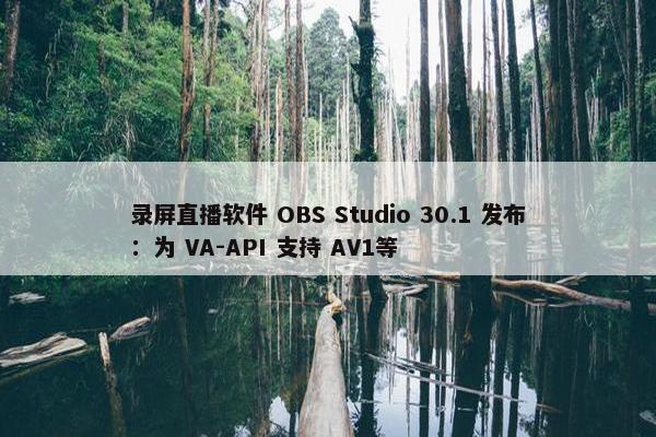 录屏直播软件 OBS Studio 30.1 发布：为 VA-API 支持 AV1等