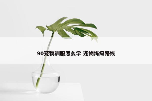 90宠物驯服怎么学 宠物练级路线