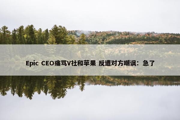 Epic CEO痛骂V社和苹果 反遭对方嘲讽：急了