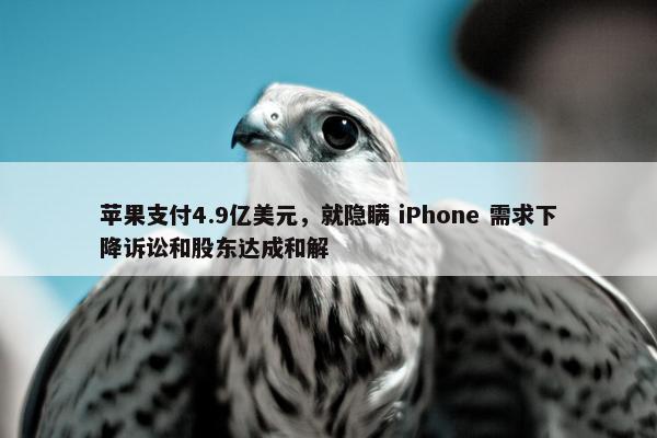 苹果支付4.9亿美元，就隐瞒 iPhone 需求下降诉讼和股东达成和解