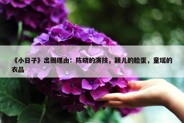 《小日子》出圈理由：陈晓的演技，颖儿的脸蛋，童瑶的衣品