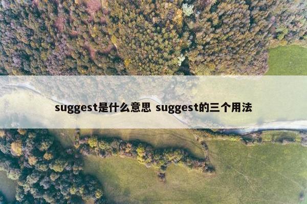 suggest是什么意思 suggest的三个用法