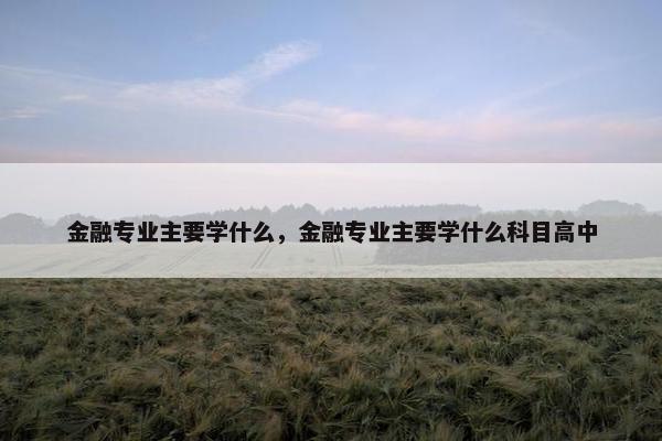 金融专业主要学什么，金融专业主要学什么科目高中