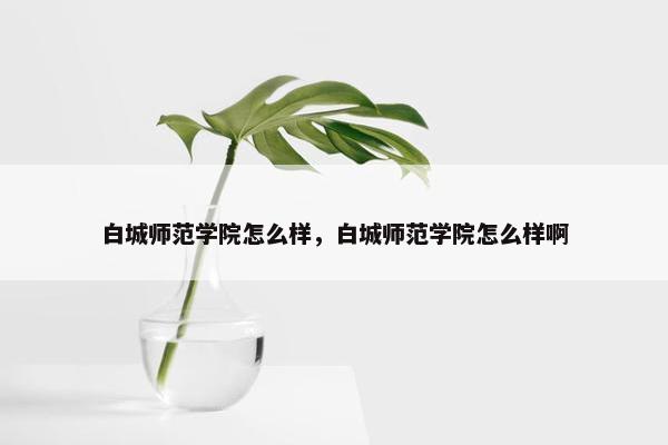 白城师范学院怎么样，白城师范学院怎么样啊