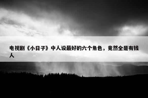 电视剧《小日子》中人设最好的六个角色，竟然全是有钱人