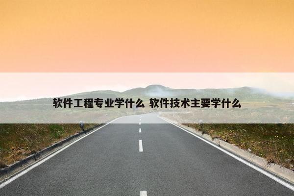 软件工程专业学什么 软件技术主要学什么