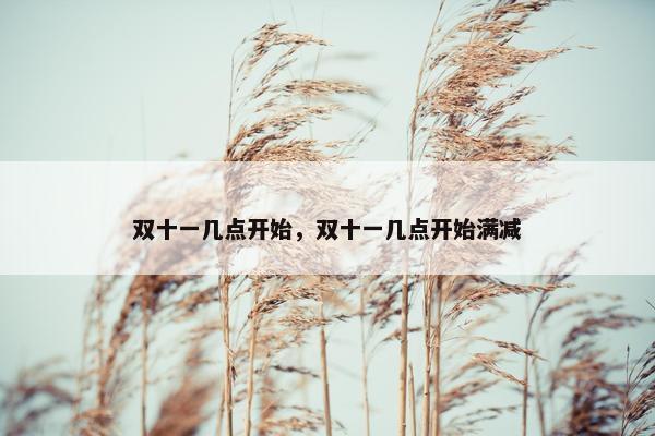 双十一几点开始，双十一几点开始满减