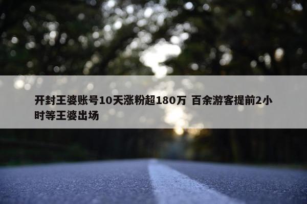 开封王婆账号10天涨粉超180万 百余游客提前2小时等王婆出场