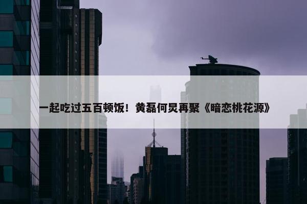 一起吃过五百顿饭！黄磊何炅再聚《暗恋桃花源》