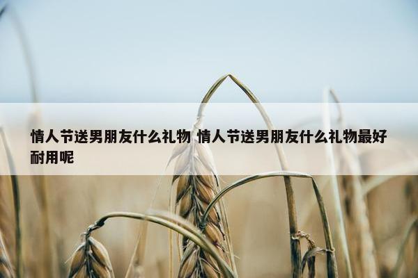 情人节送男朋友什么礼物 情人节送男朋友什么礼物最好耐用呢