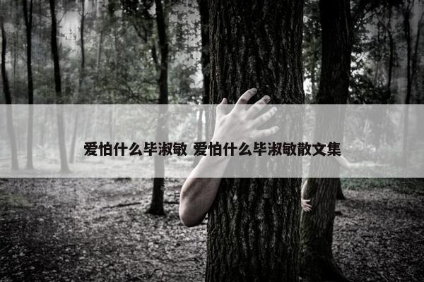 爱怕什么毕淑敏 爱怕什么毕淑敏散文集