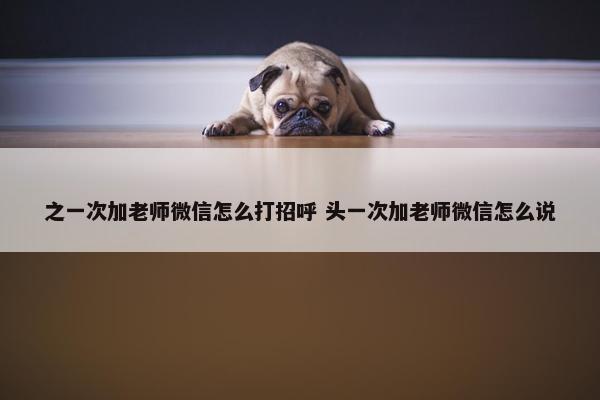 之一次加老师微信怎么打招呼 头一次加老师微信怎么说