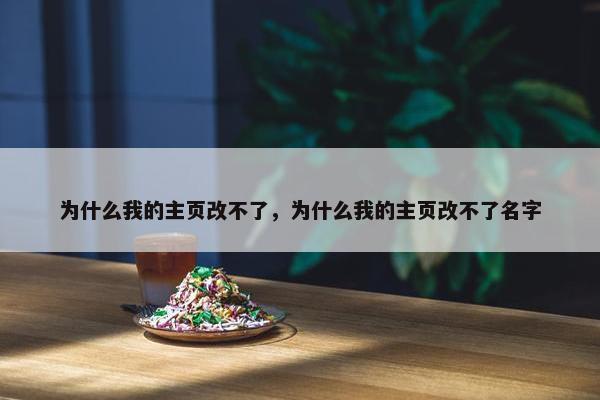 为什么我的主页改不了，为什么我的主页改不了名字