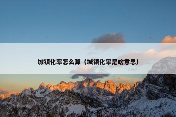 城镇化率怎么算（城镇化率是啥意思）