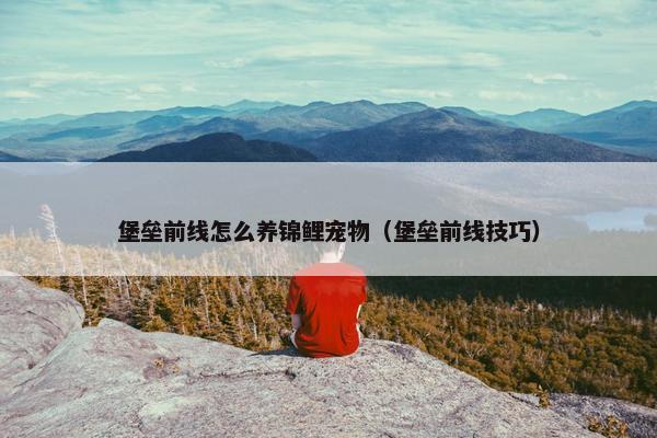 堡垒前线怎么养锦鲤宠物（堡垒前线技巧）