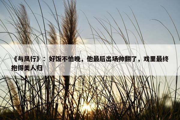 《与凤行》：好饭不怕晚，他最后出场帅翻了，戏里最终抱得美人归