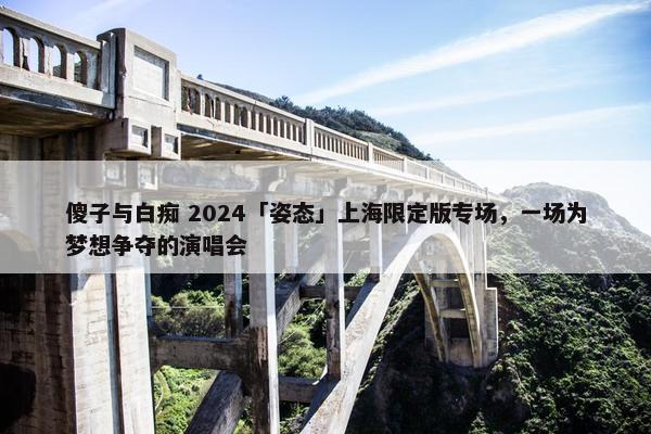 傻子与白痴 2024「姿态」上海限定版专场，一场为梦想争夺的演唱会