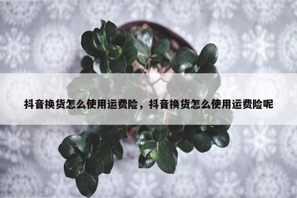 抖音换货怎么使用运费险，抖音换货怎么使用运费险呢