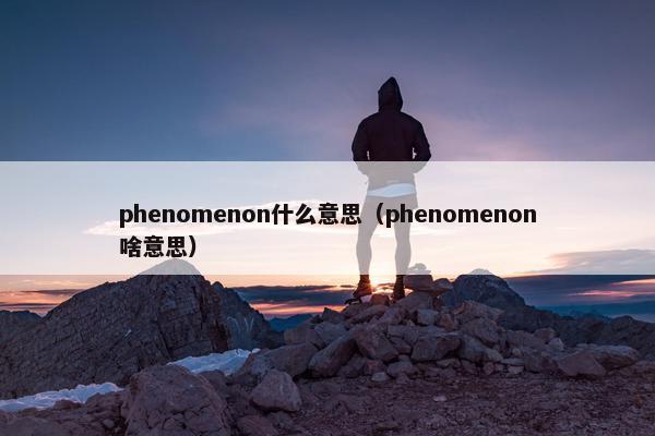 phenomenon什么意思（phenomenon啥意思）