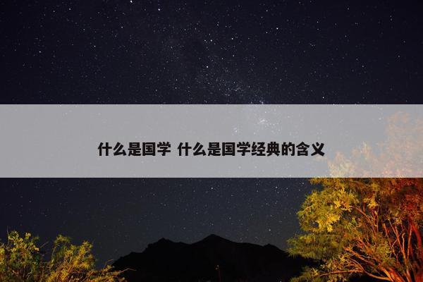 什么是国学 什么是国学经典的含义