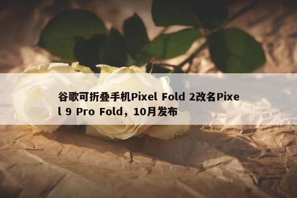 谷歌可折叠手机Pixel Fold 2改名Pixel 9 Pro Fold，10月发布