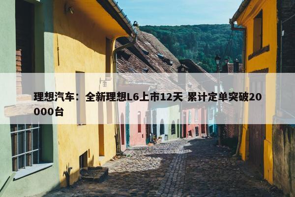 理想汽车：全新理想L6上市12天 累计定单突破20000台