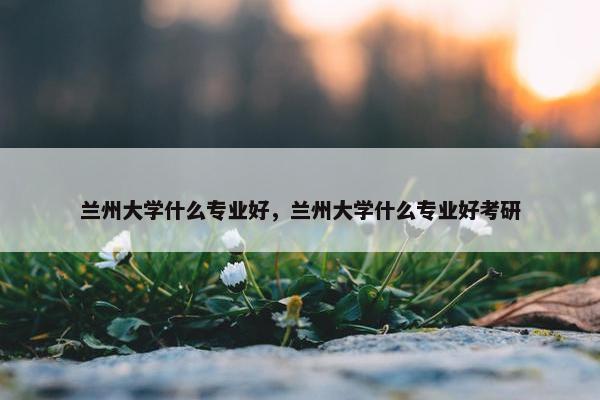 兰州大学什么专业好，兰州大学什么专业好考研