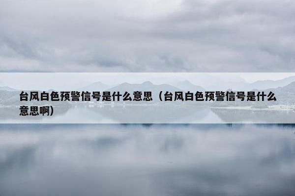 台风白色预警信号是什么意思（台风白色预警信号是什么意思啊）