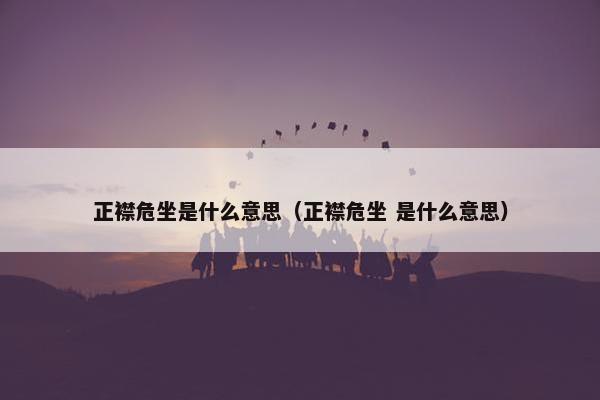 正襟危坐是什么意思（正襟危坐 是什么意思）