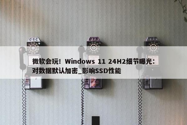 微软会玩！Windows 11 24H2细节曝光：对数据默认加密_影响SSD性能