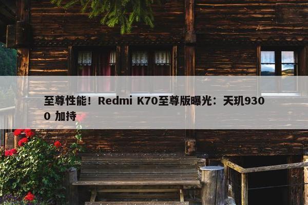 至尊性能！Redmi K70至尊版曝光：天玑9300 加持