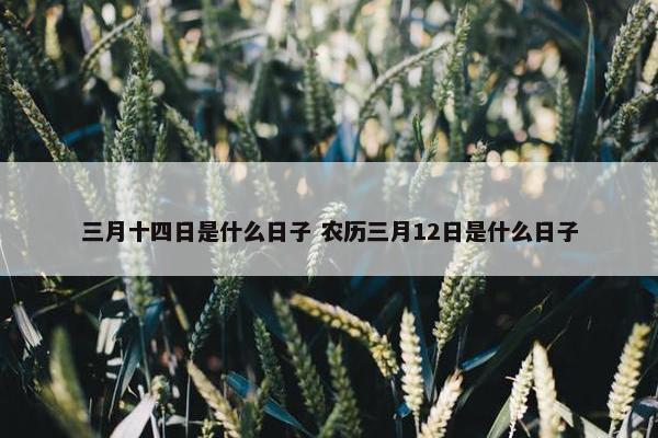 三月十四日是什么日子 农历三月12日是什么日子