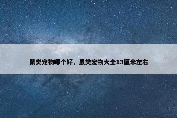 鼠类宠物哪个好，鼠类宠物大全13厘米左右