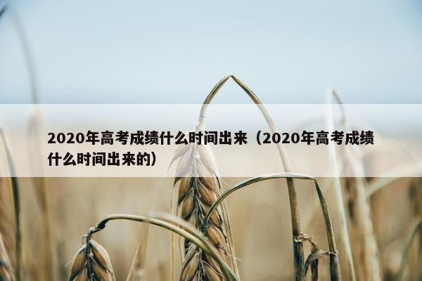 2020年高考成绩什么时间出来（2020年高考成绩什么时间出来的）